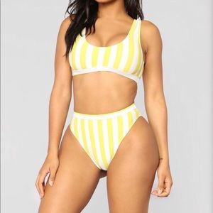 Fashion Nova Madrid striped bikini set